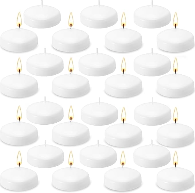 72 Floating Candles, Smoke-Free and odorless, Burning continuously for 5-6 Hours, White, 2-inch Floating Candles, Suitable for Valentine's Day, Weddings, Holidays, Home Decoration……