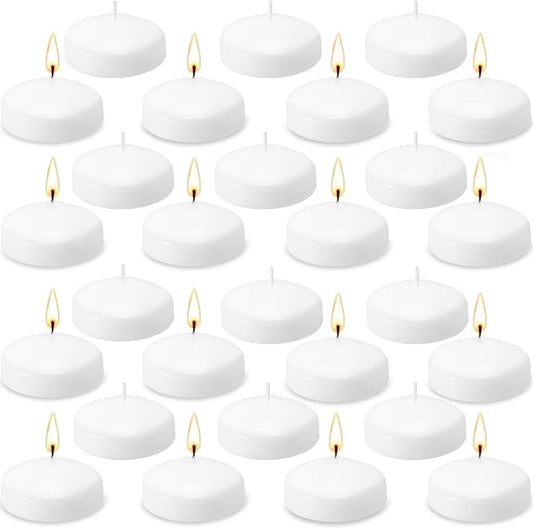 72 Floating Candles, Smoke-Free and odorless, Burning continuously for 5-6 Hours, White, 2-inch Floating Candles, Suitable for Valentine's Day, Weddings, Holidays, Home Decoration……