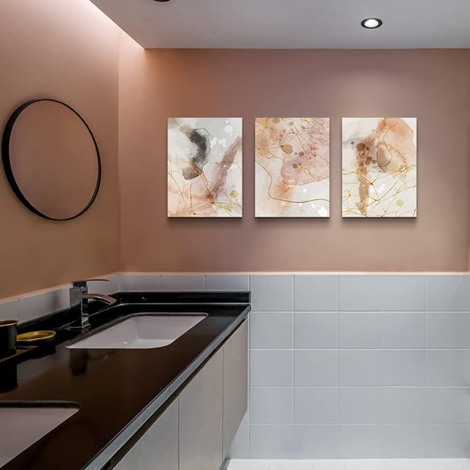 Boho Wall Decor For Living Room Canvas Wall Art For Bedroom Minimalist Abstract Ink Wall Paintings Large size Wall Decorations For Room Office Decor Wall Pictures Dormitory Home Decoration 3 Piece