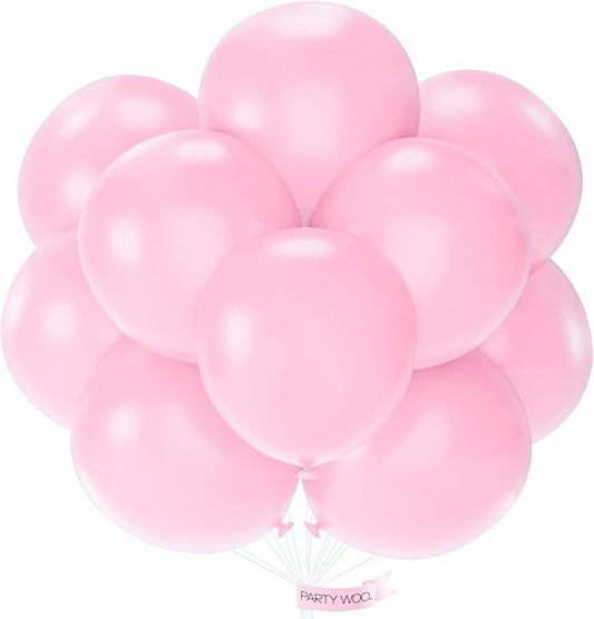 PartyWoo Baby Pink Balloons 20pcs 18 Inch Pastel Pale Light Pink Latex Helium Balloons for Baby Shower Gender Reveal Easter Bachelorette Wedding Bridal Shower Birthday Party Decorations Pink-Q05