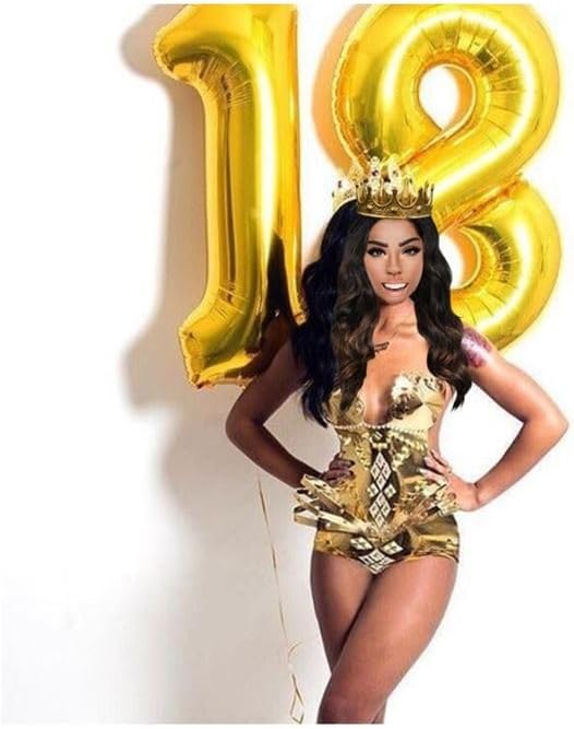 Gold Number 6 Balloon 40 Inch, 6th Birthday Party Decorations for Children, Giant 6 Foil Balloon for Party Supplies