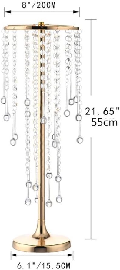 10 Pcs Bead Crystal Flower Arrangement Stand, Gold Vases for Centerpieces Table Decorations,for Home Party Wedding Anniversary Decor, 21.6in