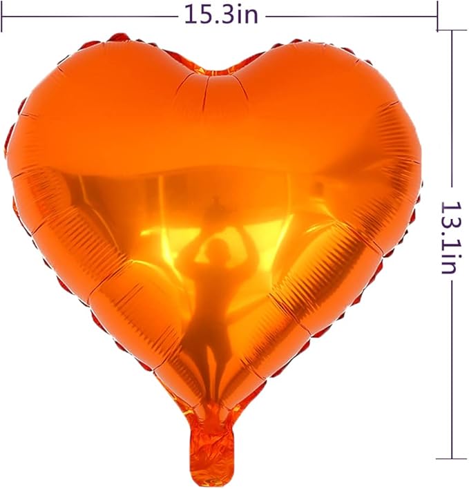 20 Assorted Color Heart Shaped Balloons 18 Inches 10 Kinds of Rainbow Party Foil Balloons, Foil Balloons for Party Decoration, Birthday Party Supplies or Wedding Ceremony