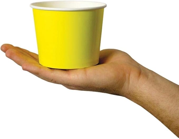 UNIQ [1,000 Count] Yellow Disposable Ice Cream Bowls - 12 oz Paper Ice Cream Cups Disposable - Perfect For Hot or Cold Foods! Many Colors & Sizes - Ice Cream Bar Supplies Frozen Dessert Supplies