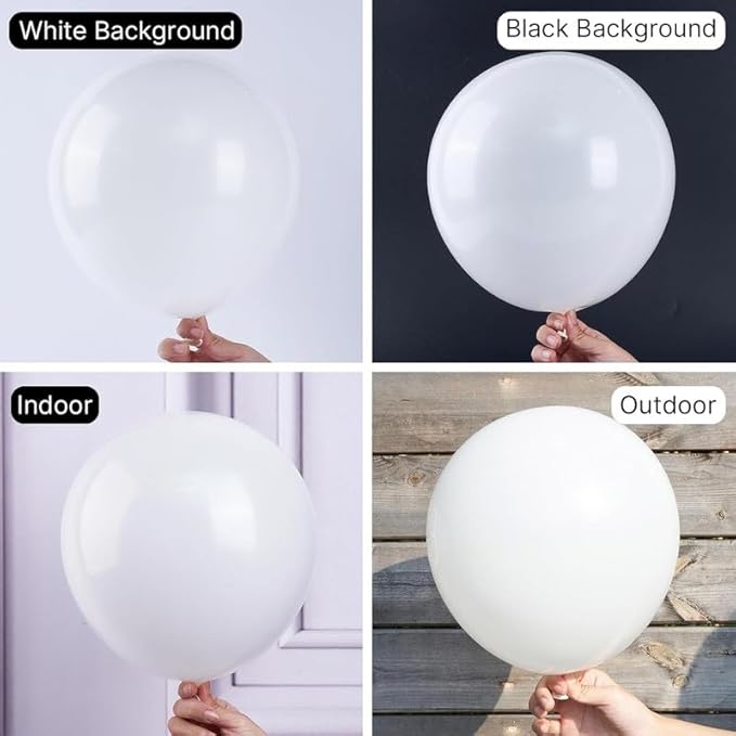 White Balloons 50 pcs 12 Inch Matte White Latex Balloons for Wedding Bridal Engagement Baby Shower Gender Reveal Easter Anniversary Birthday Christmas Party Decorations