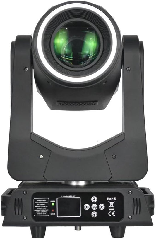 200W LED Moving Head DJ Lights,200W Beam Light with 14 Gobos,12 Colors Stage Lighting,DMX 512 Sound Activated Stage Lights for Parties Club Live Show Weddings