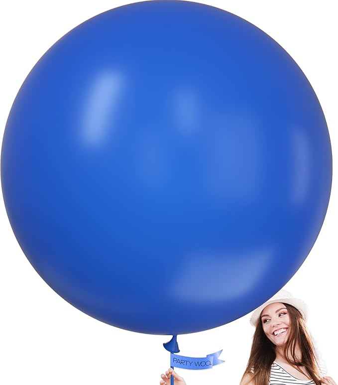 PartyWoo Royal Blue Balloons 4pcs of 36 Inch Dark Blue Latex Balloons for Wedding Baby Shower Gender Reveal Anniversary Graduation Under The Sea Men Birthday Bachelorette Party Decorations Blue-Y5
