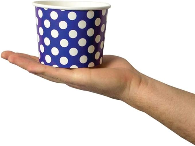 UNIQ 1000-Count 12 oz Polka Dot Disposable Ice Cream Bowls Purple Color | For Hot or Cold Foods | Ice Cream Bar Supplies Frozen Dessert Supplies