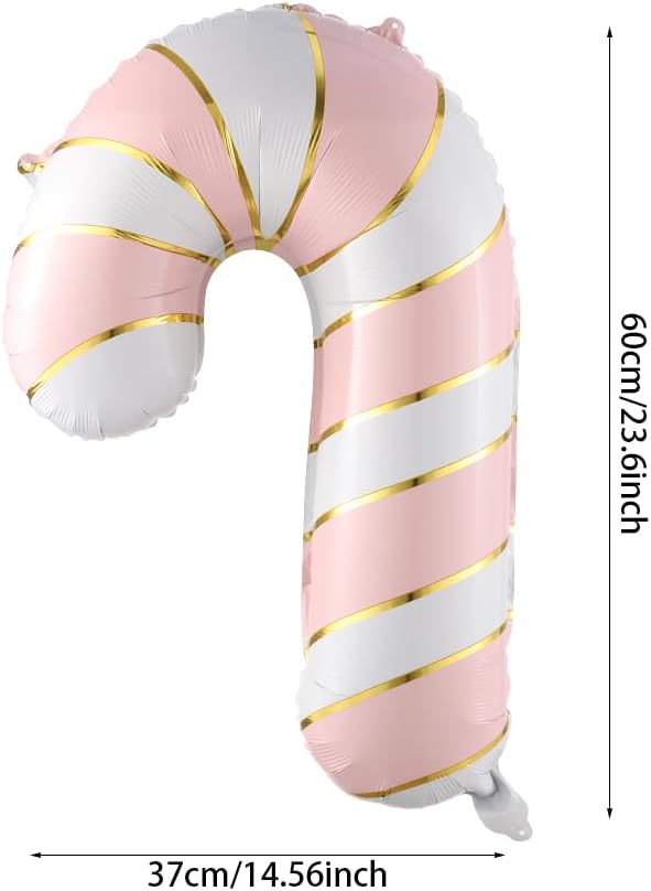 PageebO Christmas Candy Balloon Arch, Pastel Pink Green Balloon Candy Cane Lollipop Foil Balloons for Sweet One Birthday Party Favors Candyland Christmas Party Favors Baby Shower Gender Revel Decor