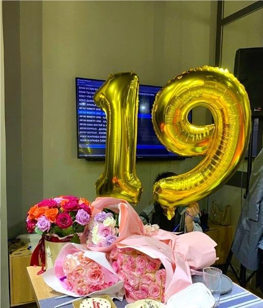 Big Gold 40 Inch 19 91 Balloon Number, Jumbo Giant 19 91 Birthday Party Decorations, Large 19 91Foil Balloons Anniversary Birthday Party Engagement Decorations