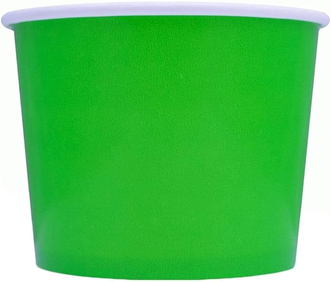 UNIQ Frozen Dessert Supplies - [Pack of 1,000] 12 oz Disposable Paper Ice Cream Cups, Ice Cream Paper Bowls & Cups for Ice Cream, Yogurt, Gelato, Food & Desserts - Green