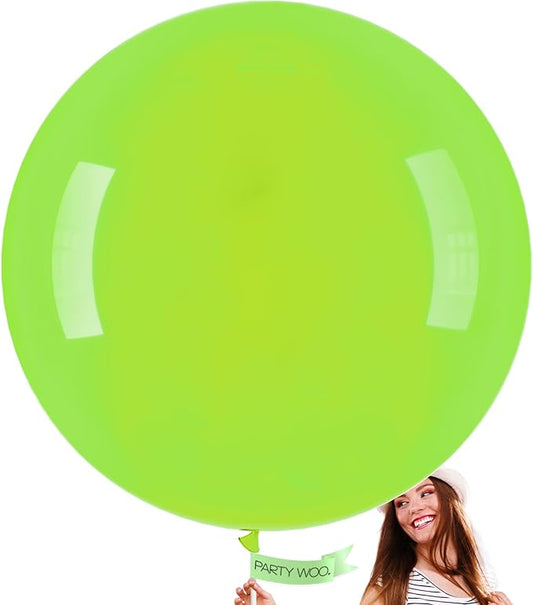 PartyWoo Lime Green Balloons 4 pcs 36 Inch Extra Large Big Jumbo Giant Neon Yellowish Light Green Latex Balloons for Graduation Halloween Summer Baby Showers Birthday Party Decorations Green-Y6
