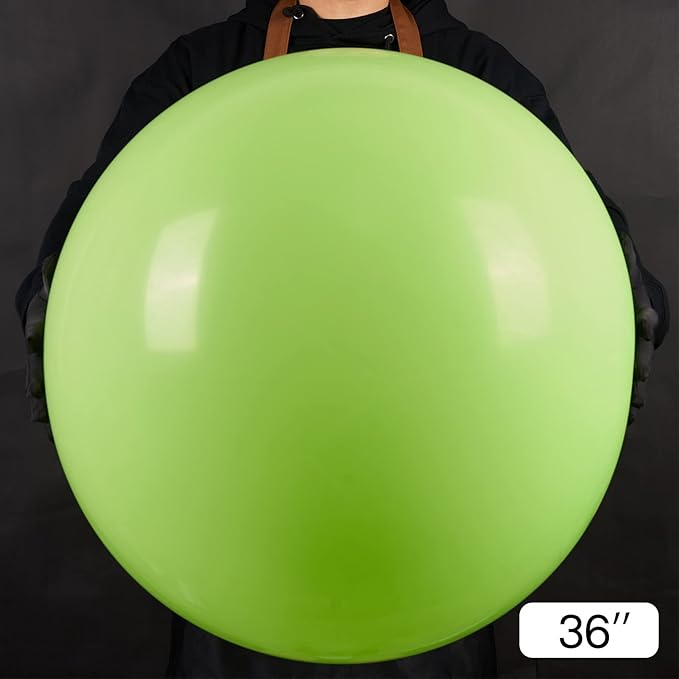 PartyWoo Lime Green Balloons 4 pcs 36 Inch Extra Large Big Jumbo Giant Neon Yellowish Light Green Latex Balloons for Graduation Halloween Summer Baby Showers Birthday Party Decorations Green-Y6