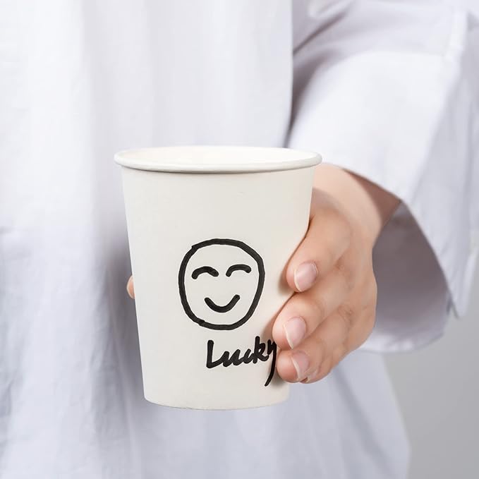 RACETOP 1000 pack 8 oz Paper Coffee Cups Disposable, Hot Coffee Cups 8oz, Office Coffee Cup (8 oz 1000 pack) (white, 1000)