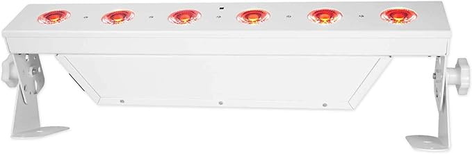 Rockville Best Strip 60 White 36W Rechargeable Wash Light Bar, 6x6W RGBWA+UV LEDs, Wireless DMX, IRC Remote, for DJs, Events, and Stage Lighting