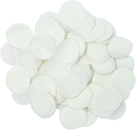 Ultimate Confetti 30,000 Pieces of 1" White Biodegradable Tissue Circle Confetti (1lb) Perfect for Weddings-Decorations-Balloons-NYE-Parties