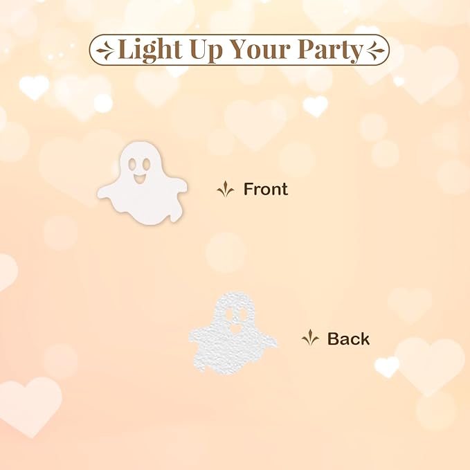 120pcs Baby Boo Confetti, Ghost Paper Scatter, White&Pink Glitter Little Boo Table Scatter for Girl, Halloween Theme Baby Shower/First Birthday Party Decoration