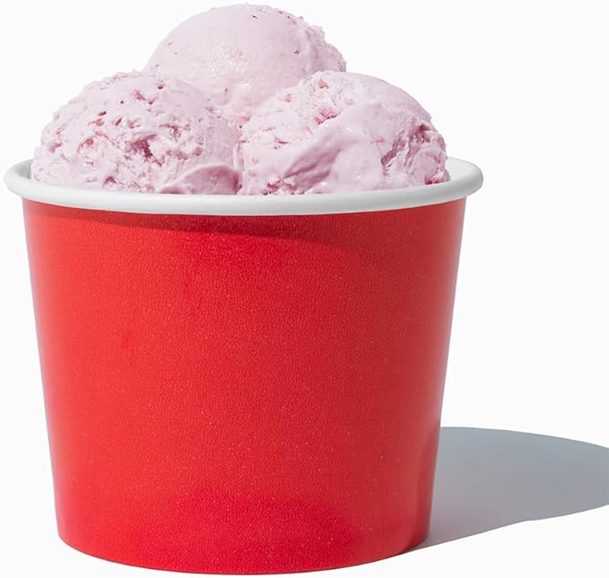 UNIQ [1,000 Count Red Disposable Ice Cream Bowls - 12 oz Paper Ice Cream Cups Disposable - Perfect For Hot or Cold Foods! Many Colors & Sizes - Ice Cream Bar Supplies Frozen Dessert Supplies