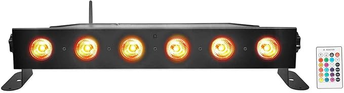 Rockville Best Strip 60 Rechargeable LED Wash Light Bar, Wireless DMX, RGBWA+UV, 8800mAh Battery, 6500 Lux, IRC Remote, for DJs, Stage, and Event Lighting