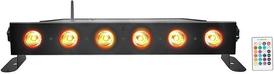 Rockville Best Strip 60 Rechargeable LED Wash Light Bar, Wireless DMX, RGBWA+UV, 8800mAh Battery, 6500 Lux, IRC Remote, for DJs, Stage, and Event Lighting