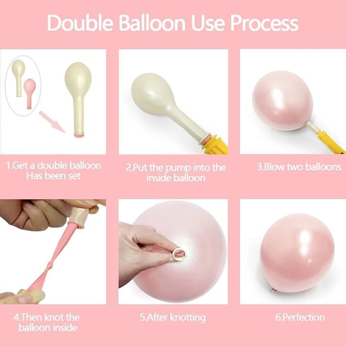 Pearl Pink Black Balloon Arch Kit, Double Stuffed Pastel Baby Pink Blush Silver Balloon Garland for Baby Shower Birthday Christmas Winter Bridal Wedding Party Decoration