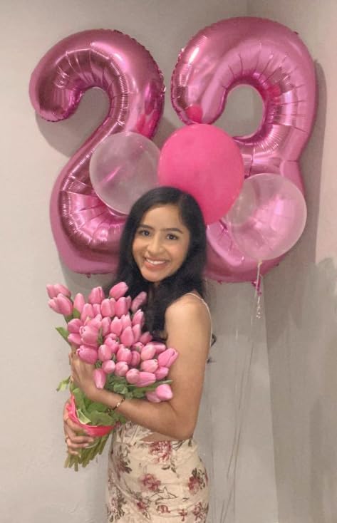 Large Pink 3 Number Balloon 40 Inch, 3 13 23 30 33 36 38 Pink Birthday Party Decorations, Number Three Foil Balloons for Anniversary Party Graduations Celebration Supplies