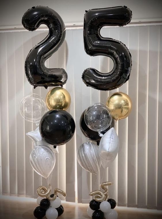 10 Balloon Number, Black Number 10th Birthday Balloons 40 Inch, 10 Years Old Black Birthday Decorations for Boys Girls, 10th Anniversary Decorations