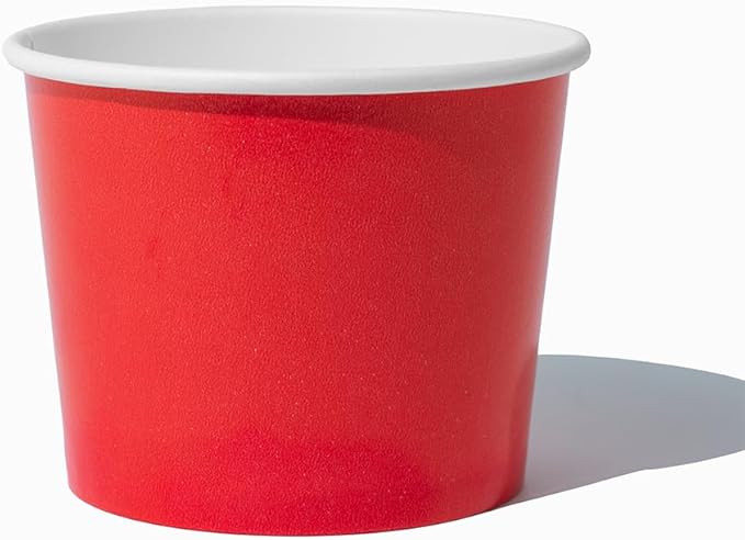UNIQ [1,000 Count Red Disposable Ice Cream Bowls - 12 oz Paper Ice Cream Cups Disposable - Perfect For Hot or Cold Foods! Many Colors & Sizes - Ice Cream Bar Supplies Frozen Dessert Supplies