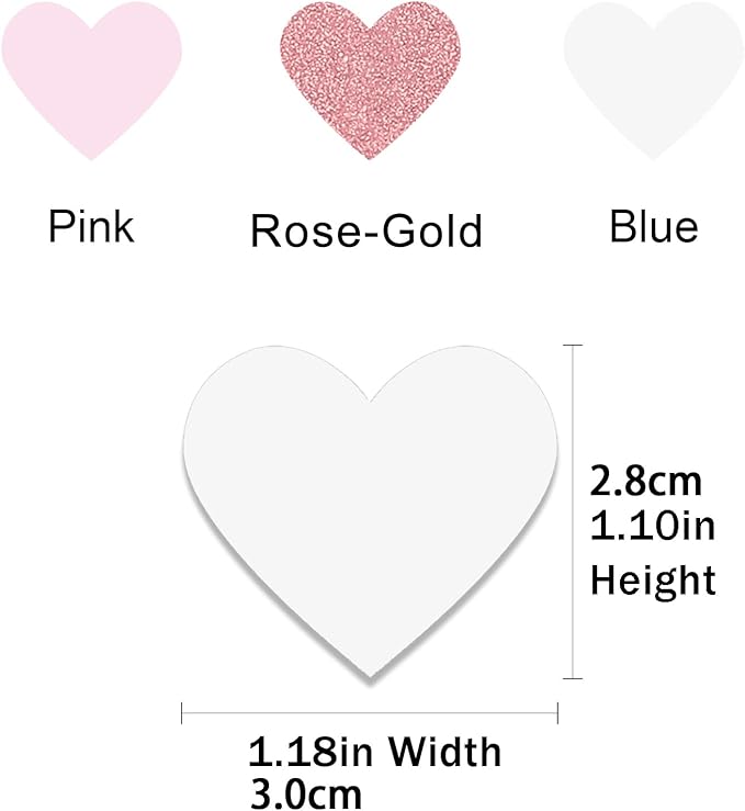 Rose-Gold Pink White Party Decorations – 300Pcs Paper Heart Confetti Birthday Decorations Valentines Day Decorations Baby Girl Shower Women Bridal Wedding Engagement Bachelorette HongTongTong