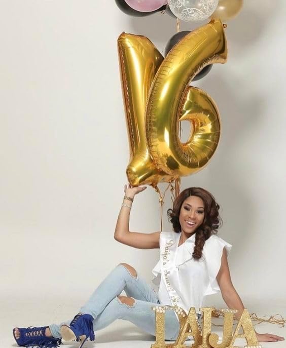 Gold Number 8 Balloon 40 Inch, 8th Birthday Party Decorations for Children, Giant 8 Foil Balloon for Party Supplies