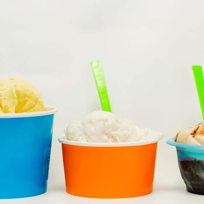UNIQ 1000-Count 12 oz Disposable Ice Cream Bowls Blue Color | Paper Cups for Hot or Cold Foods, Multiple Sizes | Ice Cream Bar Supplies Frozen Dessert Supplies