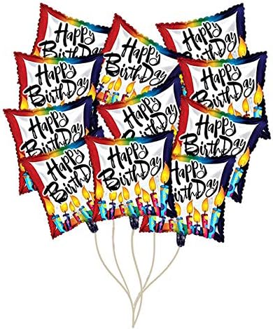 PMU Happy Birthday Polka Dot Candles 18 Inch Mylar-Foil Balloon Pkg/25