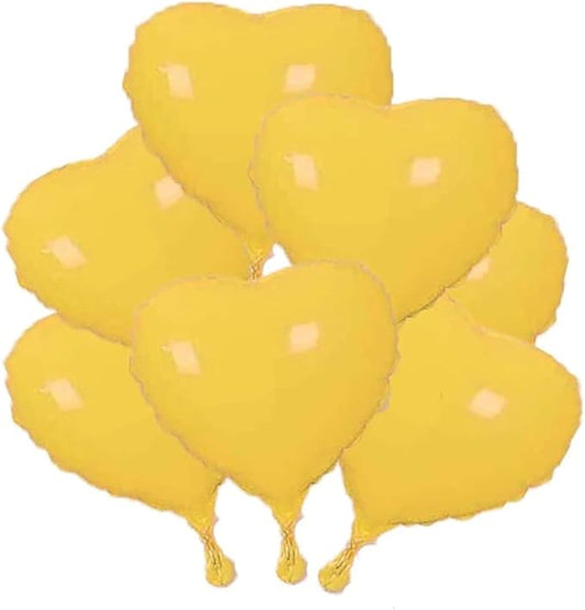 18 Inch 20 Macaron Yellow Heart Shaped Rainbow Party Foil Balloons for Birthday Party Decoration