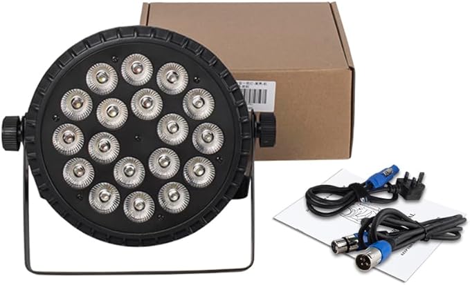 SHEHDS LED Stage Par Lights LED 18X18W DJ Stage Lights RGBWA+UV 6in1 Wash/Strobe Effect DMX512 Control Sound Activated Aluminum Alloy Shell Uplighting Lights for Concerts Family Party-1 Pack