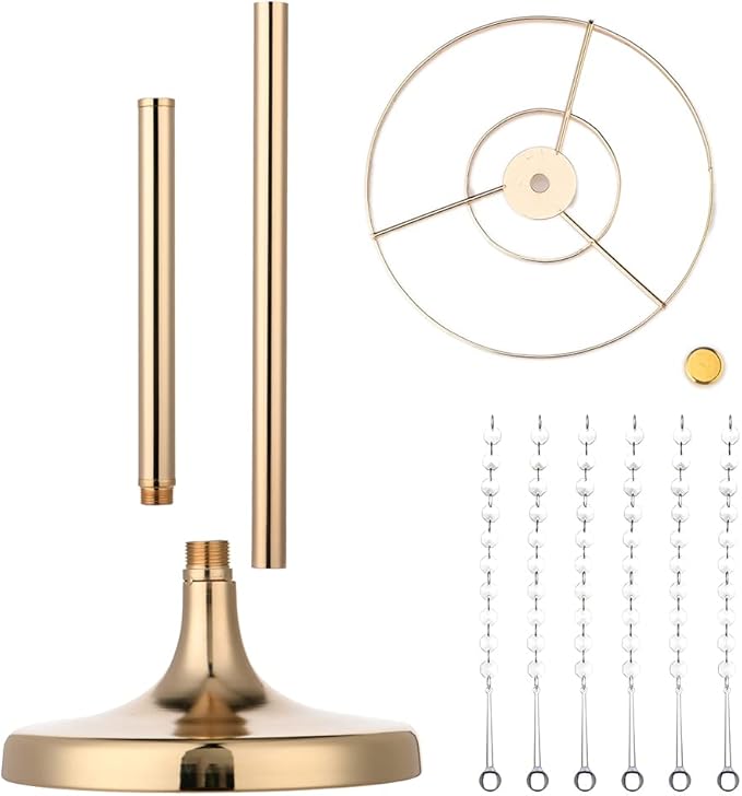 10 Pcs Bead Crystal Flower Arrangement Stand, Gold Vases for Centerpieces Table Decorations,for Home Party Wedding Anniversary Decor, 21.6in