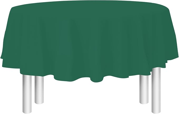 Party Dimensions Green Disposable Plastic Tablecloth for Round Tables (12 Pack) Table Cloths for Parties, Events & Weddings, Indoors & Outdoors, 84 inches, Plastic Table Cover