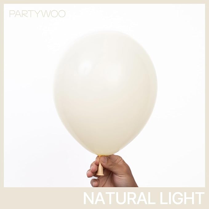 PartyWoo Beige Balloons 50 pcs 12 Inch Cream Ivory White Balloons for Wedding Baby Shower Birthday Bridal Shower Graduation Engagement Easter Anniversary Tea Boho Party Decorations White-Q08