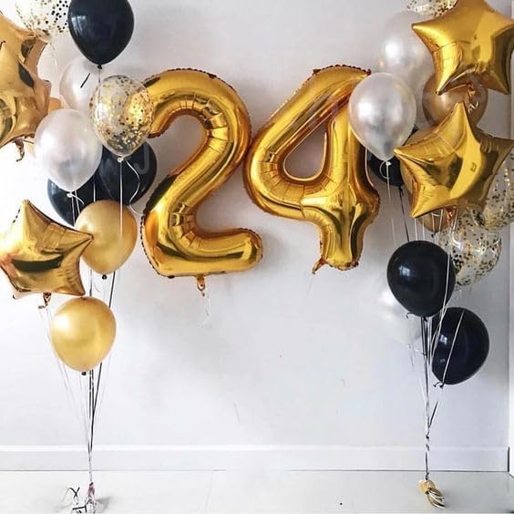 Gold Number 6 Balloon 40 Inch, 6th Birthday Party Decorations for Children, Giant 6 Foil Balloon for Party Supplies
