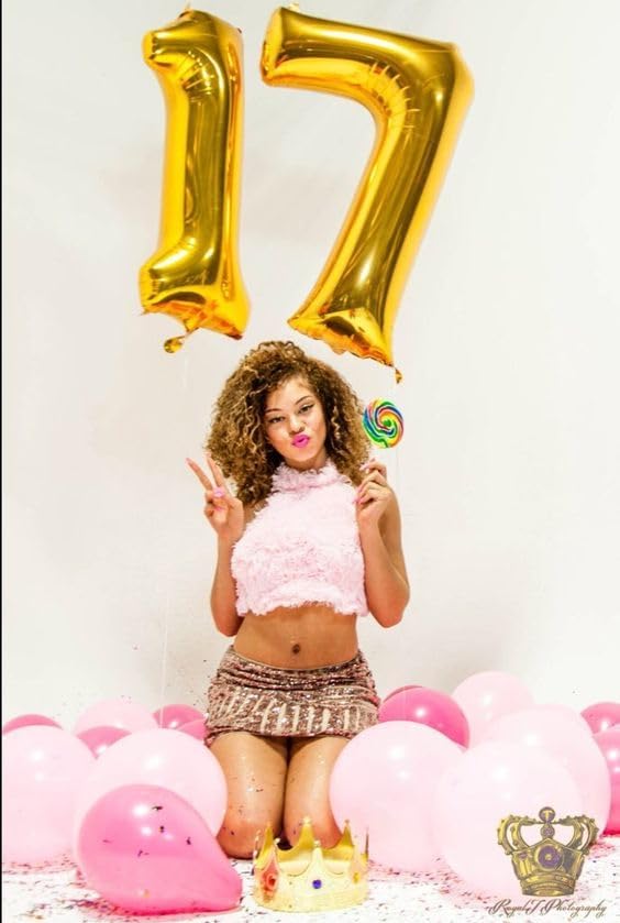 Gold Number 7 Balloon 40 Inch, 7th Birthday Party Decorations for Children, Giant 7 Foil Balloon for Party Supplies