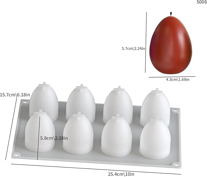 Silicone Molds for Candle Making, 8-Cavity Easter Egg Candle Molds for Scented Candles & Wax Melts - Reusable DIY Mold for Home Decor, Holiday Party Favors