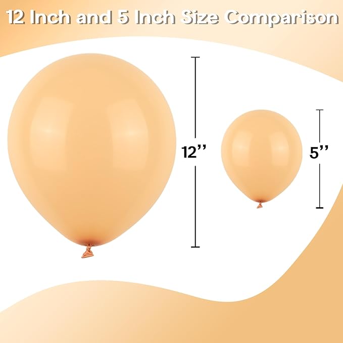 Nude Balloons 5 Inch, 60Pcs Small Beige Balloon Retro Apricot Neutral Latex Balloons 5'' Mini Matte Tan Cream Blush Helium Balloons for Boho Birthday Wedding Baby Bridal Shower Party Decoration