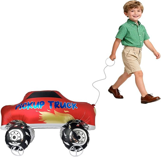 Walking Monster Truck Balloons, Self-Standing Large Truck Foil Balloons for Monster Truck Themed Party Birthday Baby Shower Decoration Supplies (Number 1)