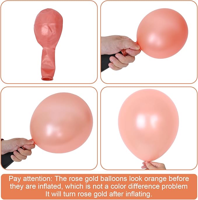 Dusty Pink Boho Blush Balloons, Metallic Rose Gold Retro Pink Ivory White Balloon, Nude Cream White Balloon and Confetti Balloons for Bridal Baby Shower Girls Birthday Wedding Decor Supply