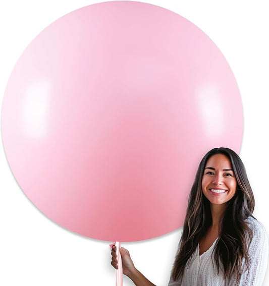 PartyWoo Baby Pink Balloons 4pcs 36 Inch Pastel Pale Light Pink Latex Helium Balloons for Baby Shower Gender Reveal Easter Bachelorette Wedding Bridal Shower Birthday Party Decorations Pink-Q05
