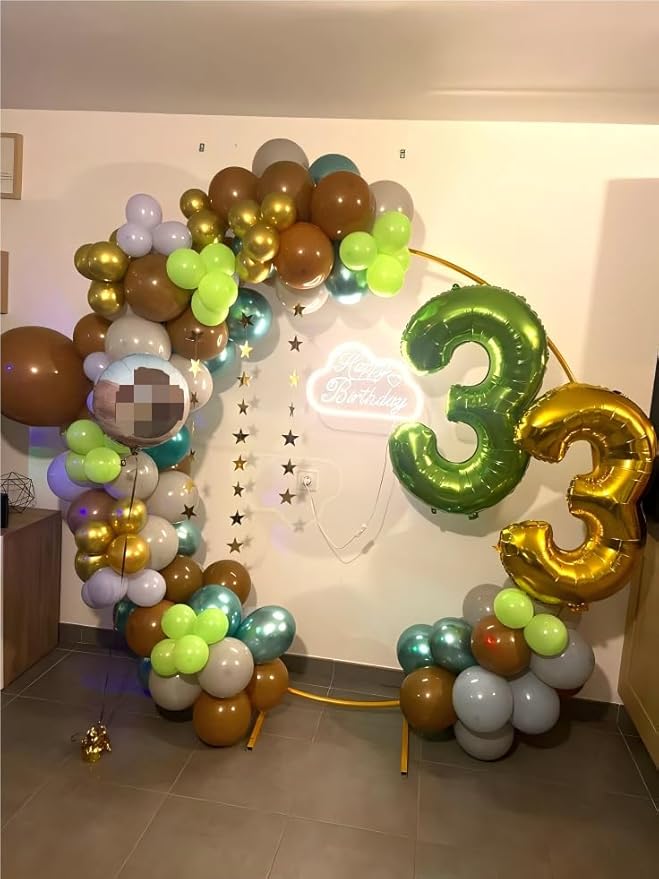 40 Inch Light Green 3 Large Number Balloon, 3 13 23 30 33 36 Light Green Birthday Party Decorations, Number Three Foil Balloons for Anniversary Party Graduations Celebration Supplies