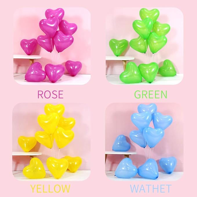 50 10-inch Pink Color Heart shaped Latex Balloons for Valentines Day,Propose Marriage,Wedding Party.