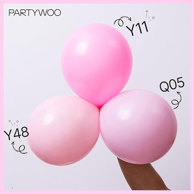 PartyWoo Baby Pink Balloons 100pcs 5 Inch Pastel Pale Light Pink Balloons for Baby Shower Gender Reveal Engagement Bachelorette Wedding Bridal Shower Easter Birthday Party Decorations Pink-Q05