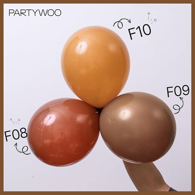 PartyWoo Brown Balloons 100pcs 5 Inch Small Mini Boho Neutral Coffee Tan Fall Latex Balloons for Wedding Baby Shower Gender Reveal Graduation Safari Woodland Birthday Fall Party Decorations Brown-F09