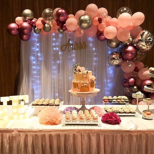 KICNIC Balloon Arch Strip Kit for Garland, 32.8 Feet Balloon Tape Strips and 200 Glue Point Dot Stickers for Party Wedding Birthday Baby Shower Graduation Decorations