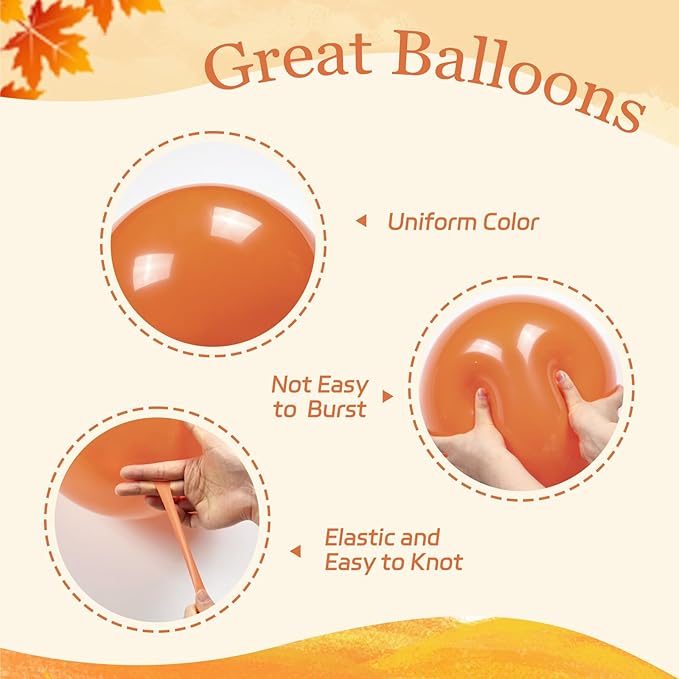 60pcs 12inch Fall Balloons Thanksgiving Balloons with Burnt Orange Nude White Metallic Gold Confetti Balloon for Autumn Birthday Little Pumpkin Wedding Fall Baby Shower Decorations